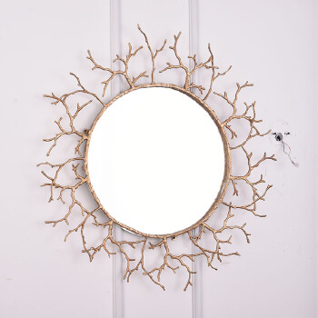 Gold Branch brass sun wall mirror decorative